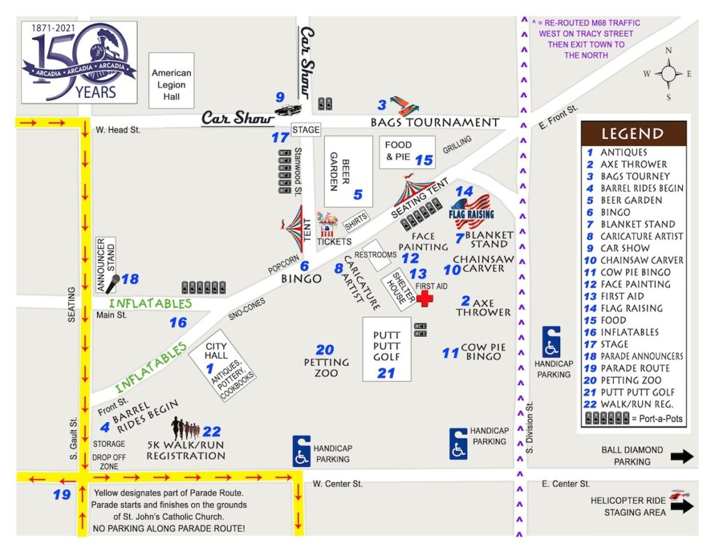 Maps Arcadia 150th Celebration